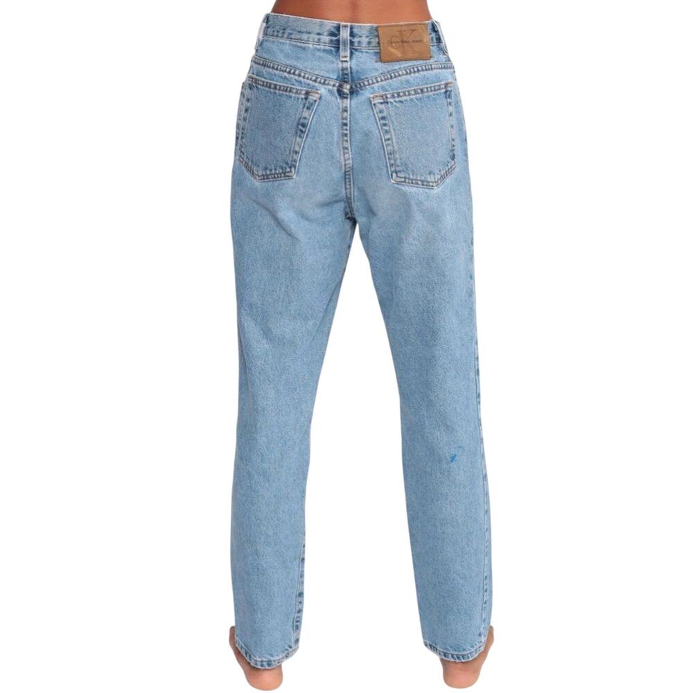 Vintage 90s Calvin Klein Easy Fit Double Stone High Waist Jeans Light Wash 8